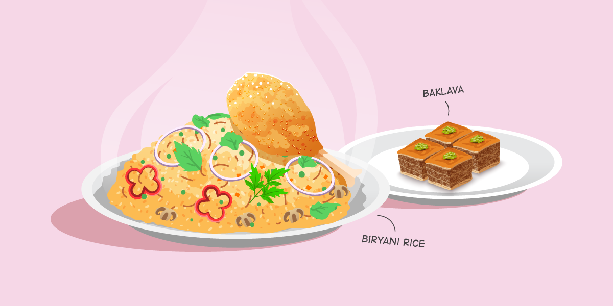 nasi biryani dan baklava