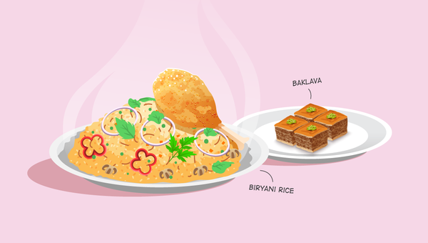 nasi biryani dan baklava